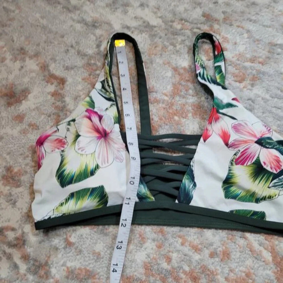 Tinibikini Tropical Green and Pink Floral‎ Bikini - Small / Medium - Picture 7 of 11
